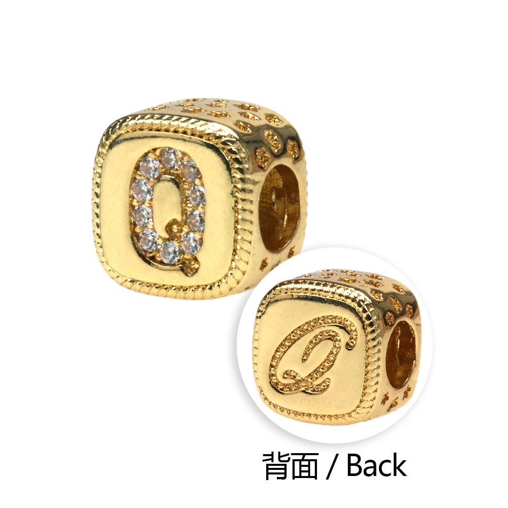 Pulseras De Cuentas De Cobre Chapado En Oro De Serpiente Del Alfabeto Al Por Mayor